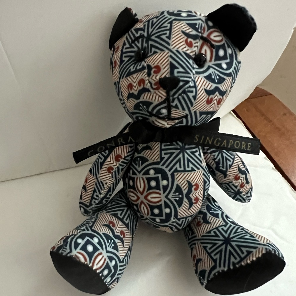 Patterned Charm Teddy Bear with Bow